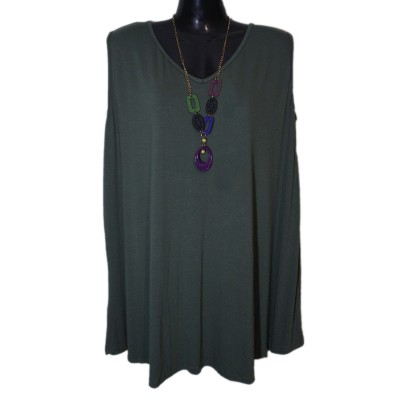 Αμάνικη Viscose Μπλούζα με V